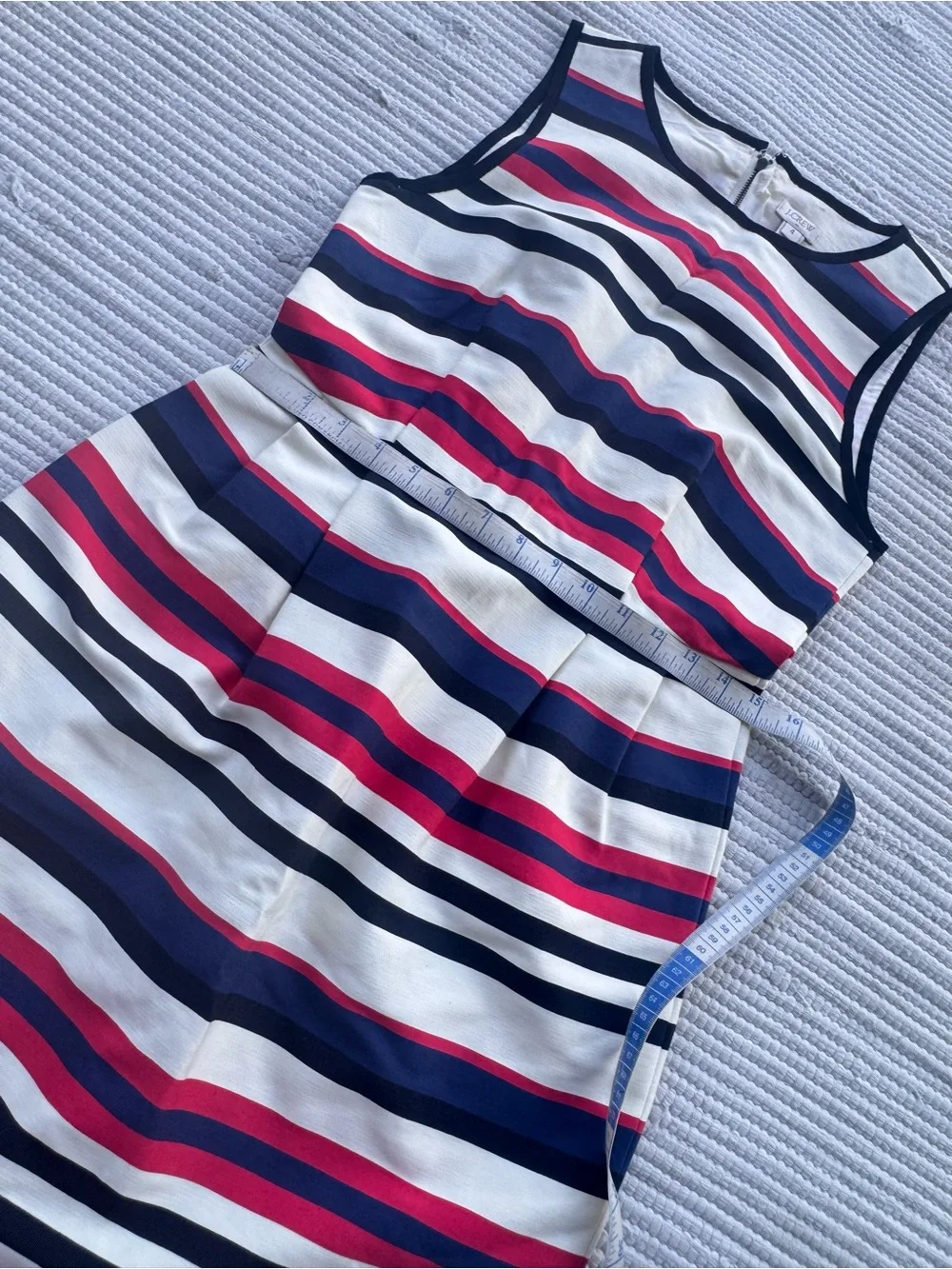 J.Crew Striped Fit & Flare Dress Size 4 Nautical Summer Sleeveless